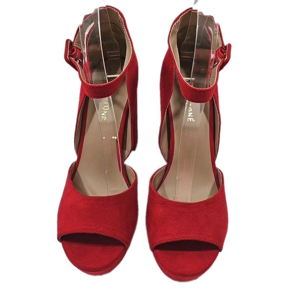 Sun + Stone High Block Platform Heels Size 10M Shoes Open Toe Ankle Strap NWOB - Picture 4 of 14